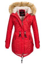 Navahoo LaViva warme Damen Winterjacke mit Teddyfell Rot Größe L - Gr. 40