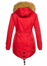 Navahoo LaViva warme Damen Winterjacke mit Teddyfell Rot Größe L - Gr. 40
