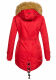 Navahoo LaViva warme Damen Winterjacke mit Teddyfell Rot Größe XL - Gr. 42