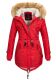 Navahoo LaViva warm ladies winter jacket with teddy fur Red-Gr.XXL