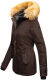 Navahoo Laura warme Damen Winterjacke mit Kapuze Schoko-Gr.XS