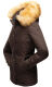 Navahoo Laura warme Damen Winterjacke mit Kapuze Schoko-Gr.XS