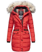 Navahoo Paula Damen Parka Winterjacke warm Gefüttert Rot Größe XS - Gr. 34