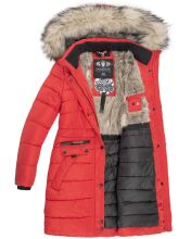 Navahoo Paula Damen Parka Winterjacke warm Gefüttert Rot Größe L - Gr. 40