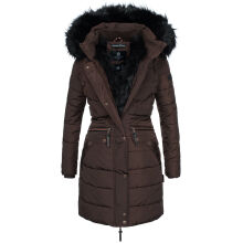 Navahoo Paula Damen Parka Winterjacke warm Gefüttert Schoko Größe M - Gr. 38