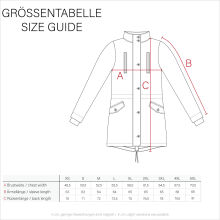 Marikoo Manolya Damen Parka Winterjacke mit Teddyfell Blau Größe L - Gr. 40