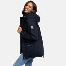 Marikoo Manolya Damen Parka Winterjacke mit Teddyfell Blau Größe XL - Gr. 42