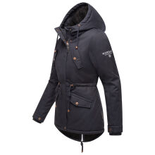 Marikoo Manolya Damen Parka Winterjacke mit Teddyfell Blau Größe XL - Gr. 42