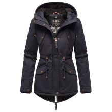 Marikoo Manolya Ladies Parka Jacket with Teddy Fur Blue Size XXL - Gr. 44