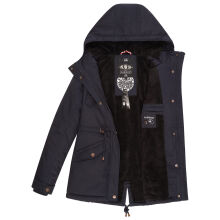 Marikoo Manolya Ladies Parka Jacket with Teddy Fur Blue Size XXL - Gr. 44