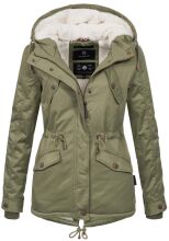 Marikoo Manolya ladies parka jacket with teddy fur green size L - Gr. 40