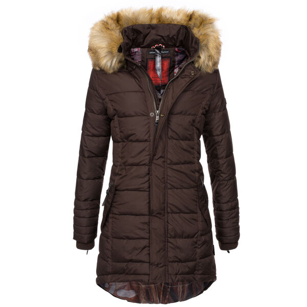 Navahoo Papaya Damen gesteppte Winterjacke mit Doppelzipper und gefüttert Schoko Größe XS - Gr. 34