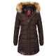 Navahoo Papaya Damen gesteppte Winterjacke mit Doppelzipper und gefüttert Schoko Größe XS - Gr. 34