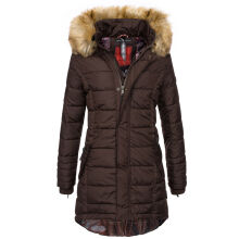 Navahoo Papaya Damen gesteppte Winterjacke mit Doppelzipper und gefüttert Schoko Größe M - Gr. 38