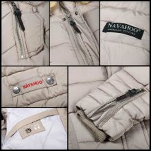 Navahoo Papaya Damen gesteppte Winterjacke mit Doppelzipper und gefüttert Schoko Größe M - Gr. 38