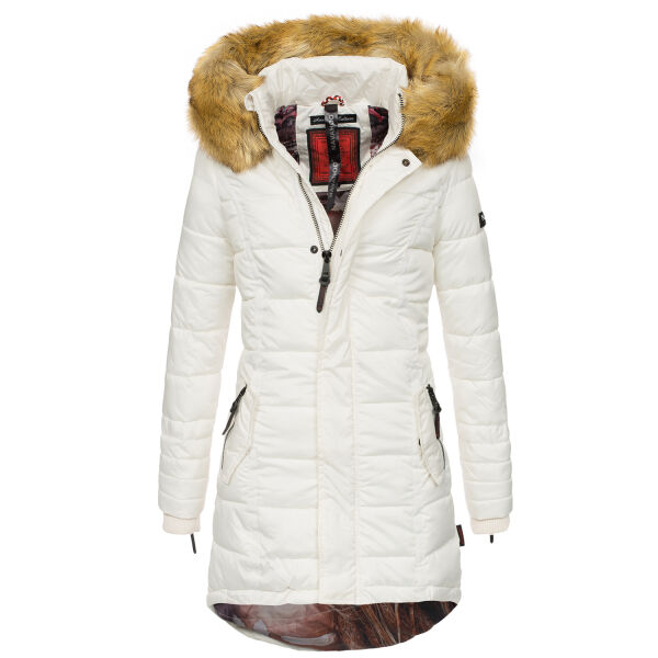 Navahoo Papaya Damen gesteppte Winterjacke mit Doppelzipper und gefüttert Weiss Größe M - Gr. 38