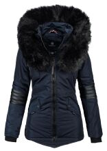 Navahoo Nirvana Damen Parka Winterjacke mit Kunstfell Navy Größe XS - Gr. 34