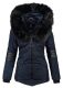 Navahoo Nirvana Damen Parka Winterjacke mit Kunstfell Navy Größe XS - Gr. 34