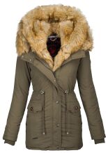 Navahoo Sweety 2 in 1 ladies parka winterjacket with fur collar - Green-Gr.S