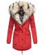 Navahoo Sweety 2 in 1 ladies parka winterjacket with fur collar - Red-Gr.XS