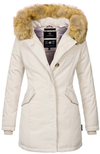 Marikoo Karmaa Ladies winter jacket parka coat warm lined - Beige-Gr.XS