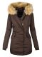 Marikoo Karmaa Damen Parka Winterjacke warm gefüttert Schoko Größe XS - Gr. 34