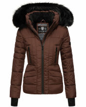 Navahoo Adele ladies winter jacket warm lined teddy fur - Schoko-Gr.XL