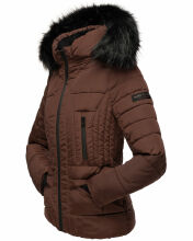 Navahoo Adele ladies winter jacket warm lined teddy fur - Schoko-Gr.XL