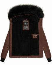 Navahoo Adele ladies winter jacket warm lined teddy fur - Schoko-Gr.XL