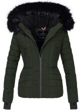 Navahoo Adele ladies winter jacket warm lined teddy fur - Green-Gr.S