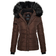 Navahoo Miamor Damen Winter Steppjacke gefüttert mit Teddyfell Schoko Größe XS - Gr. 34