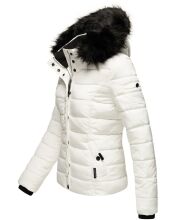 Navahoo Miamor Damen Winter Steppjacke gefüttert mit Teddyfell Weiss Größe S - Gr. 36