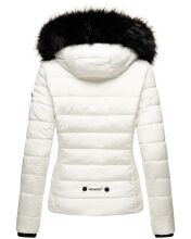 Navahoo Miamor Damen Winter Steppjacke gefüttert mit Teddyfell Weiss Größe S - Gr. 36
