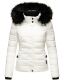 Navahoo Miamor Damen Winter Steppjacke gefüttert mit Teddyfell Weiss Größe S - Gr. 36