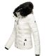 Navahoo Miamor Damen Winter Steppjacke gefüttert mit Teddyfell Weiss Größe S - Gr. 36