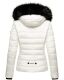 Navahoo Miamor Damen Winter Steppjacke gefüttert mit Teddyfell Weiss Größe S - Gr. 36