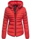 Marikoo Amber Damen Winter Steppjacke gefüttert mit kuschligem Teddyfell Rot Größe L - Gr. 40