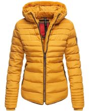 Marikoo Amber Damen Winter Steppjacke gefüttert mit kuschligem Teddyfell Gelb Größe XXL - Gr. 44