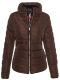 Marikoo Amber Damen Winter Steppjacke gefüttert mit kuschligem Teddyfell Schoko Größe XXL - Gr. 44