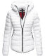 Marikoo Amber Damen Winter Steppjacke gefüttert mit kuschligem Teddyfell Weiss Größe XXL - Gr. 44