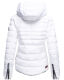 Marikoo Amber Damen Winter Steppjacke gefüttert mit kuschligem Teddyfell Weiss Größe XXL - Gr. 44
