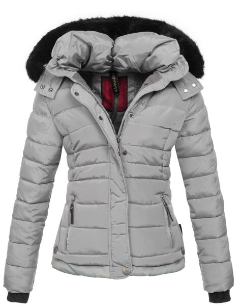 Navahoo Chloe Damen Winterjacke gefüttert Grau Größe M - Gr. 38