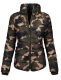 Marikoo Amber Damen Winter Steppjacke gefüttert mit kuschligem Teddyfell Camouflage Größe S - Gr. 36