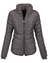 Marikoo Amber Damen Winter Steppjacke gefüttert mit kuschligem Teddyfell Grau Größe XXL - Gr. 44