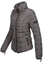 Marikoo Amber Damen Winter Steppjacke gefüttert mit kuschligem Teddyfell Grau Größe XXL - Gr. 44