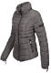 Marikoo Amber Damen Winter Steppjacke gefüttert mit kuschligem Teddyfell Grau Größe XXL - Gr. 44