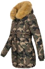 Marikoo Karmaa Damen Parka Winterjacke warm gefüttert Camouflage - Army Größe S - Gr. 36