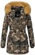 Marikoo Karmaa Damen Parka Winterjacke warm gefüttert Camouflage - Army Größe S - Gr. 36