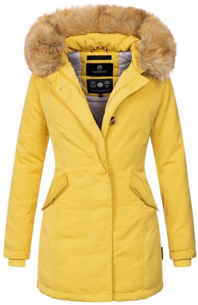 Marikoo Karmaa Damen Parka Winterjacke warm gefüttert Gelb Größe L - Gr. 40