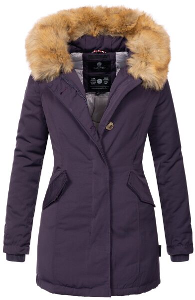Marikoo Karmaa Damen Parka Winterjacke warm gefüttert Lila Größe L - Gr. 40